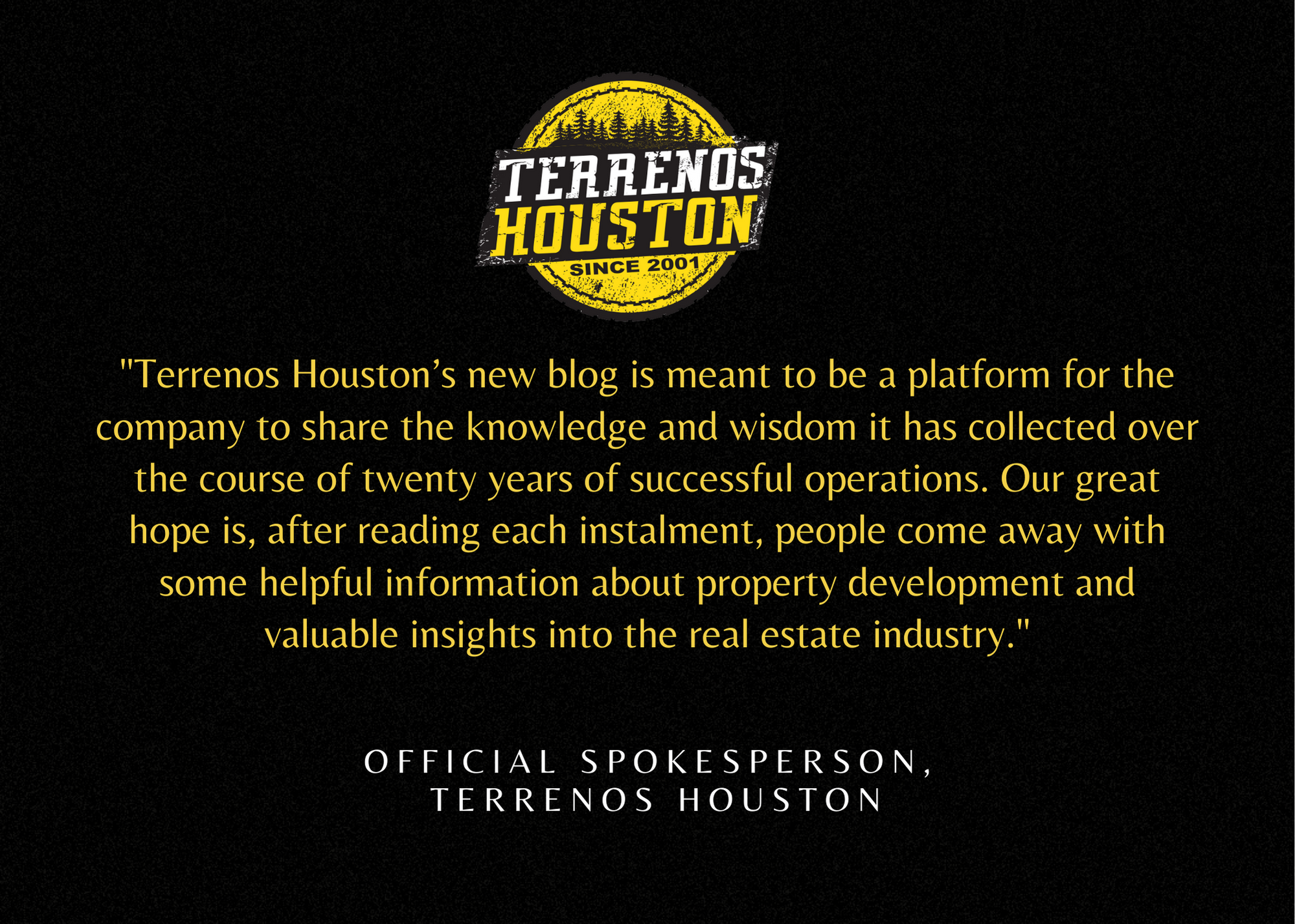 Terrenos Houston, Friday, September 30, 2022, Press release picture